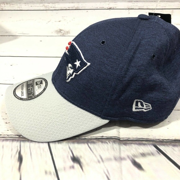 Patriots New Era 39Thirty Blue Gray Flex Fit Hat - Picture 2 of 11